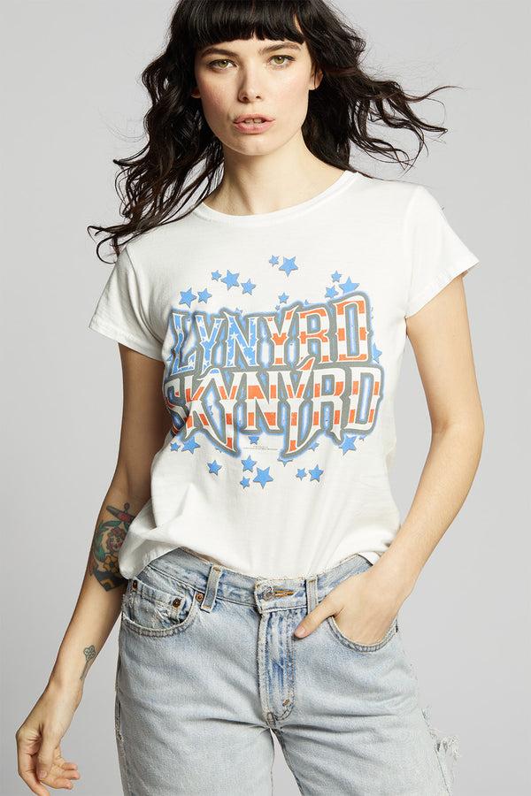 recycled karma Lynyrd Skynyrd Nation White Graphic Baby Tee