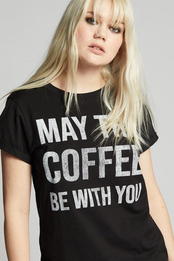 Recycled Karma May The Be Coffee With You Black Graphic Tee