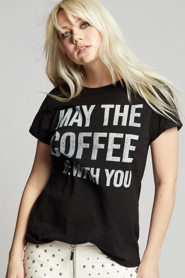 Recycled Karma May The Be Coffee With You Black Graphic Tee