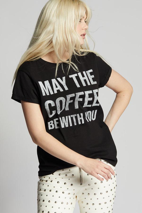 Recycled Karma May The Be Coffee With You Black Graphic Tee