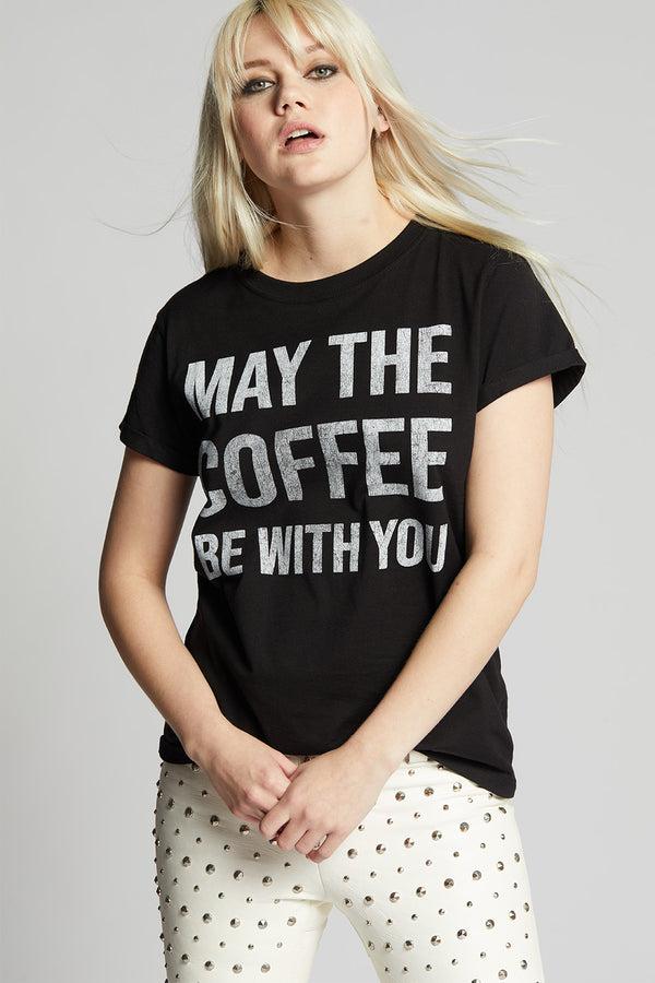 recycled karma May The Be Coffee With You Black Graphic Tee