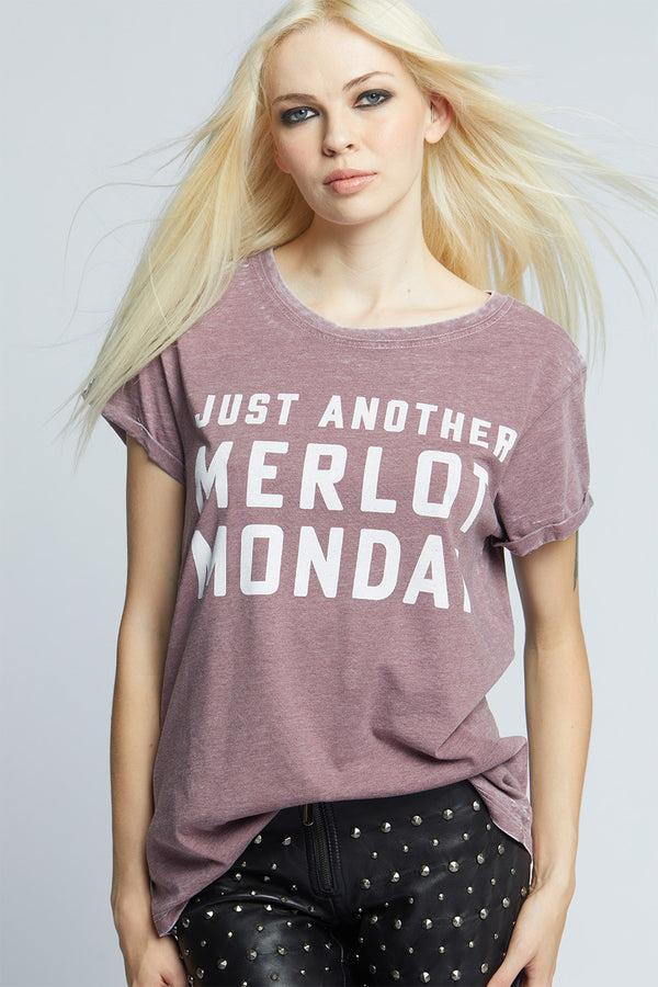 Recycled Karma Merlot Monday Vintage Style Statement Tee