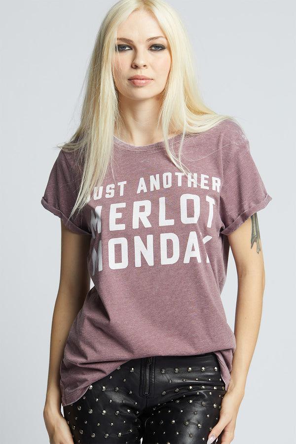 Recycled Karma Merlot Monday Vintage Style Statement Tee