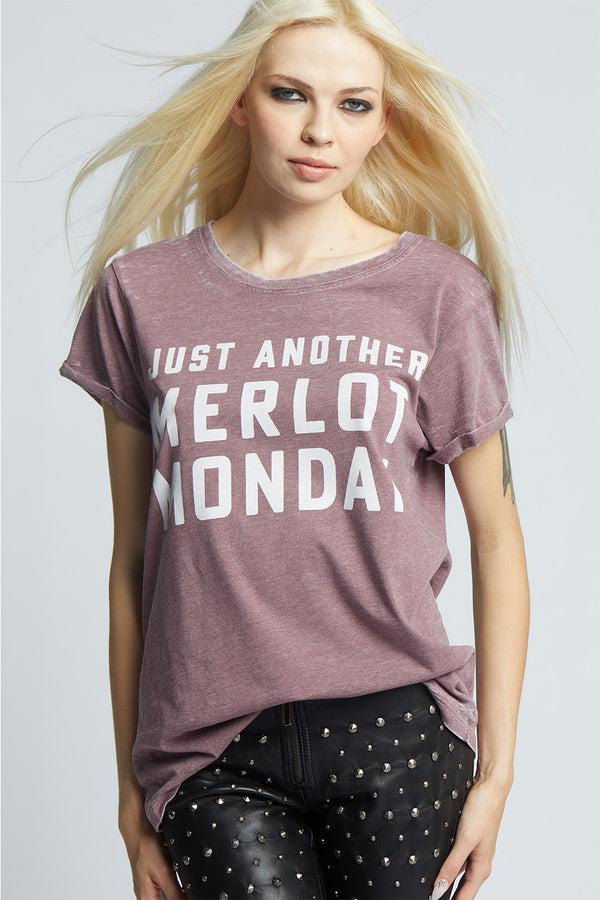 recycled karma Merlot Monday Vintage Style Statement Tee