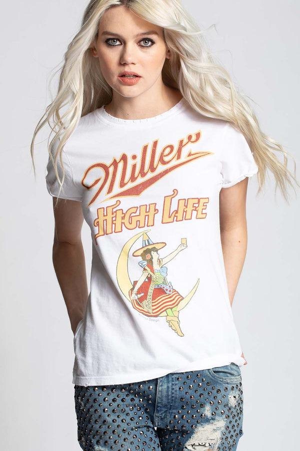Recycled Karma Miller High Life Girl In The Moon Vintage Graphic Tee