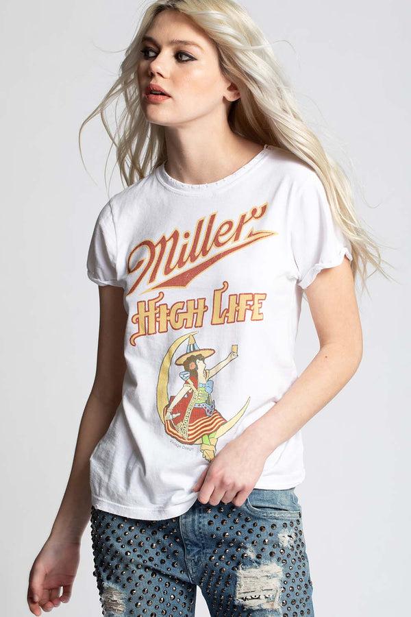 Recycled Karma Miller High Life Girl In The Moon Vintage Graphic Tee