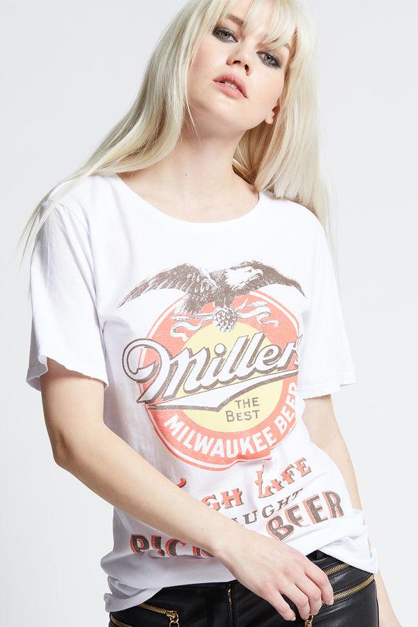 Recycled Karma Miller High Life Picnic Beer Vintage Boyfriend Tee