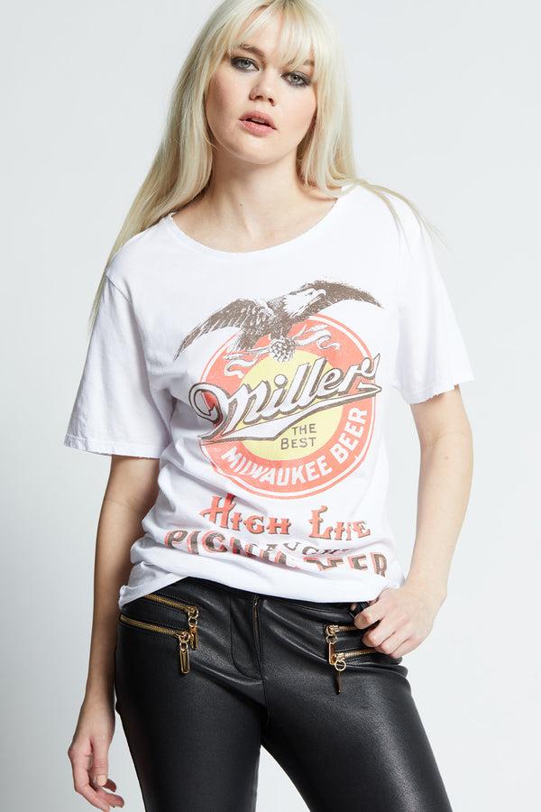 recycled karma Miller High Life Picnic Beer Vintage Boyfriend Tee