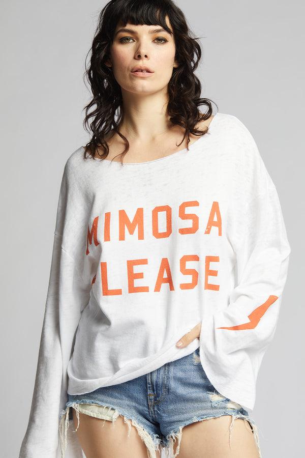 recycled karma Mimosa Please Fleece Bell Sleeve Top