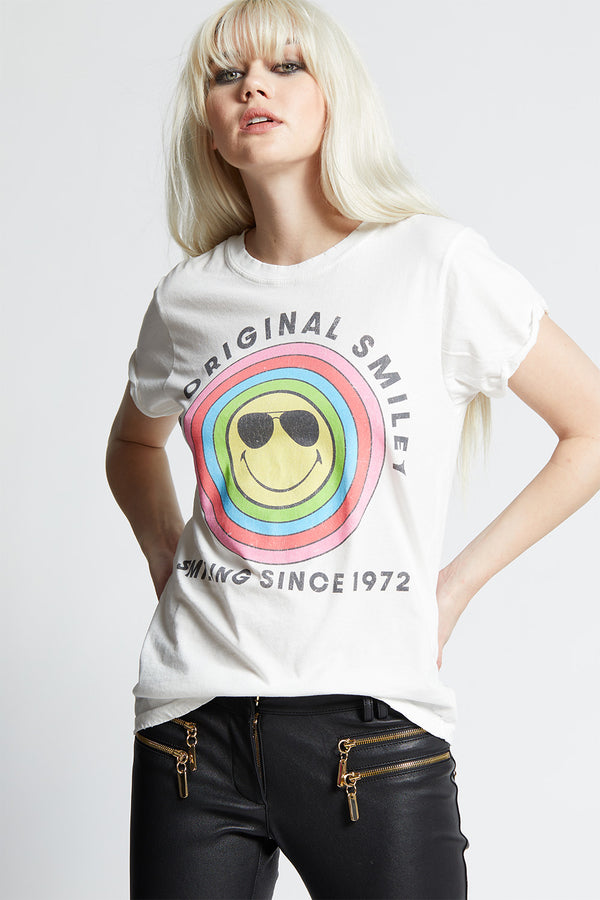 Recycled Karma Original Smiley Vintage-Style Fitted Tee