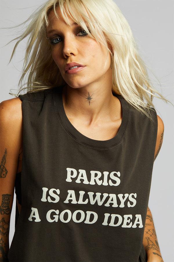 Recycled Karma Paris Is Always A Good Idea Muscle Tank Top