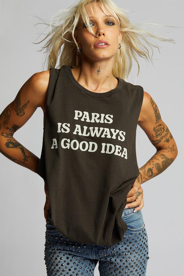 Recycled Karma Paris Is Always A Good Idea Muscle Tank Top