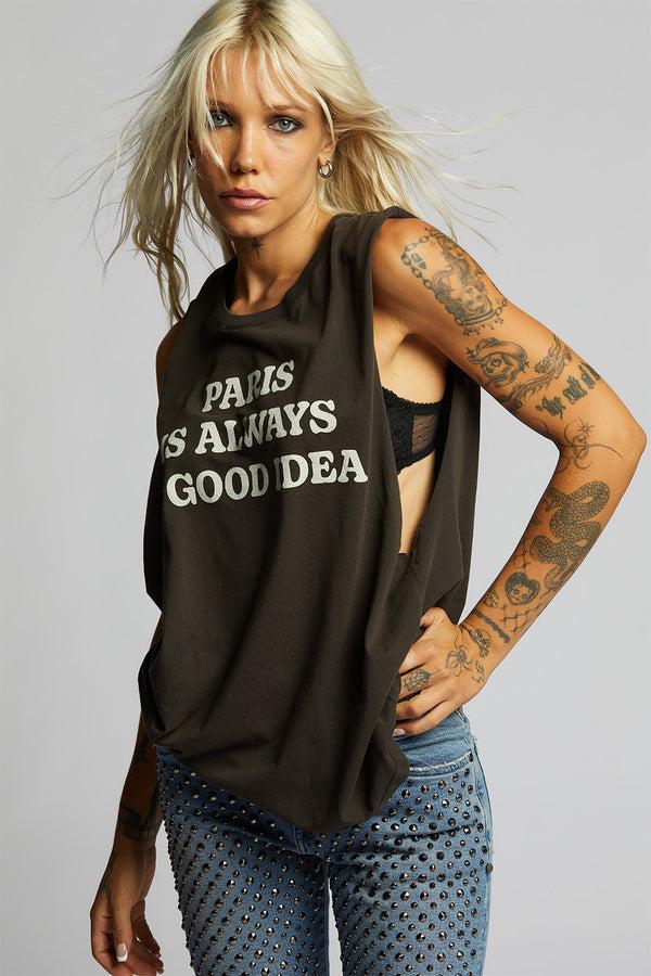 Recycled Karma Paris Is Always A Good Idea Muscle Tank Top