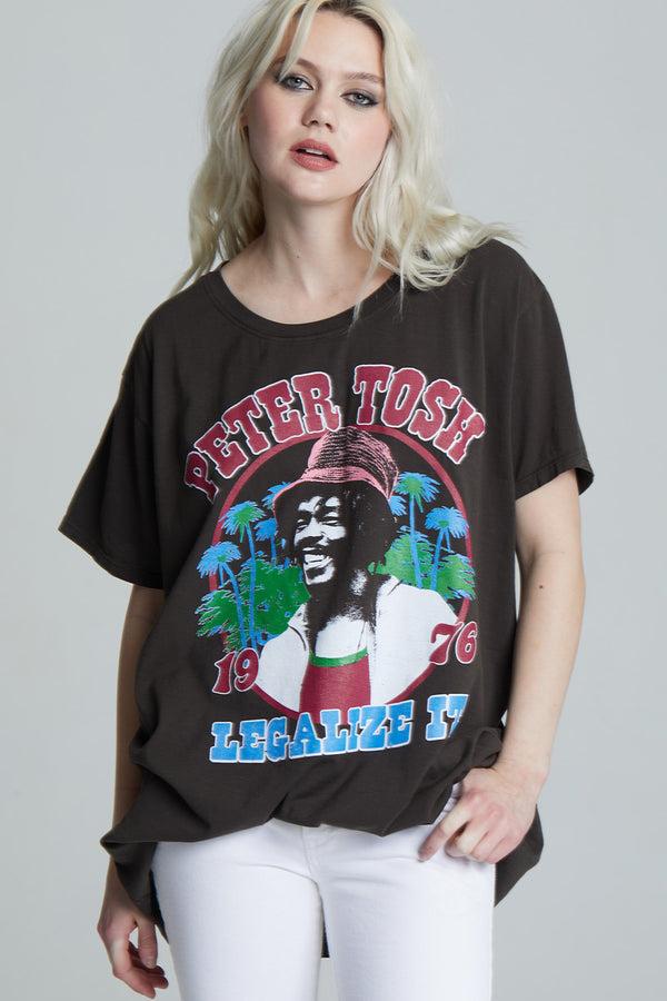 recycled karma Peter Tosh Vintage-Style One Size Reggae Graphic Tee