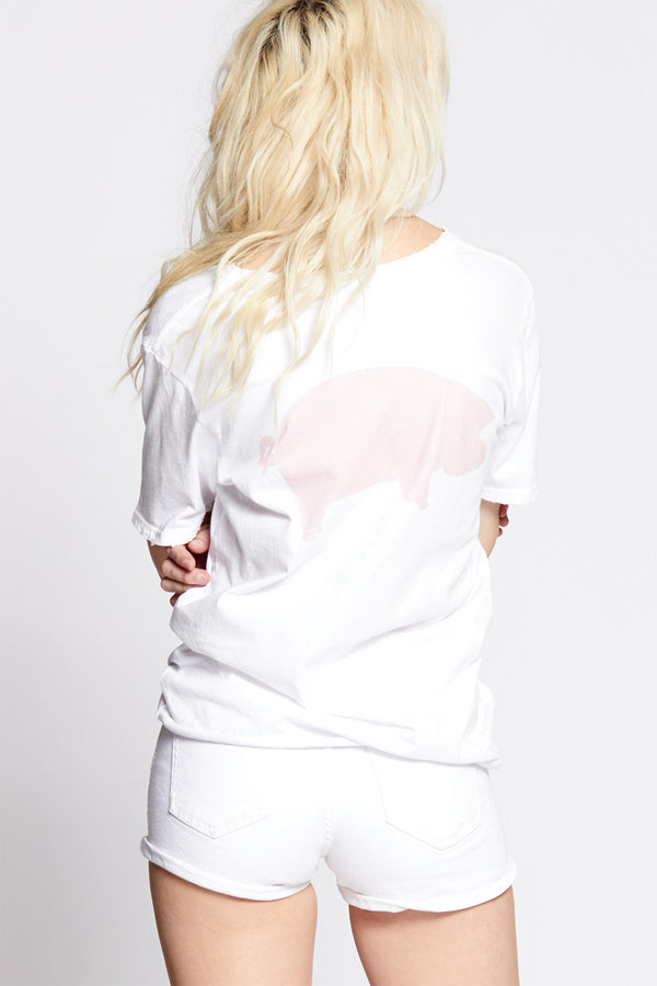 Recycled Karma Pink Floyd Animals White Boyfriend Tee