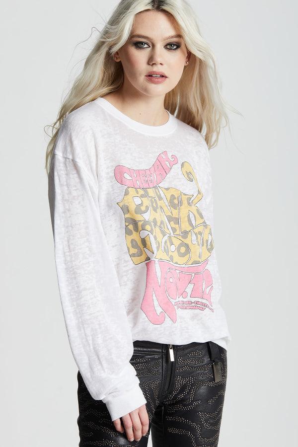 Recycled Karma Pink Floyd Cheetah Club Vintage-Inspired Fitted Sweatshirt