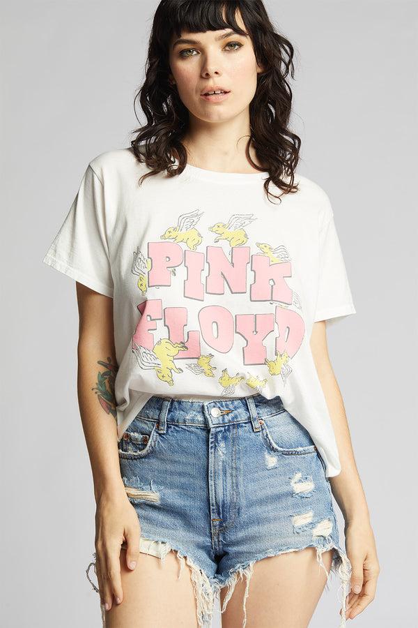 recycled karma Pink Floyd Flying Pig Vintage Graphic Cropped Tee