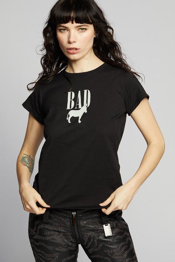 Recycled Karma Bad Ass Black Graphic Baby Tee