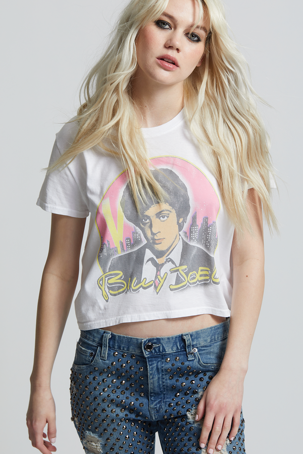 Recycled Karma Billy Joel Rock & Roll Crop Tee