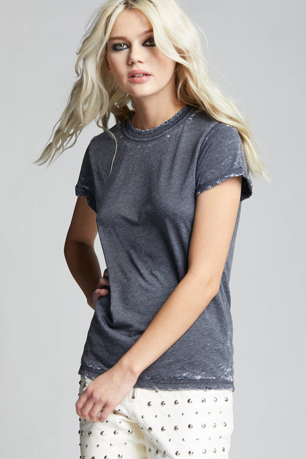 Recycled Karma Black Distressed Tee
