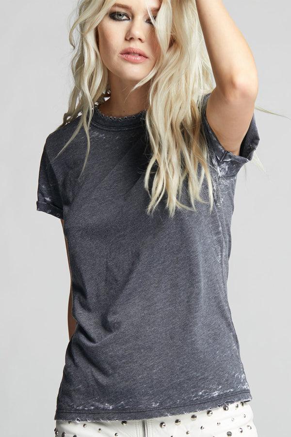 Recycled Karma Black Distressed Tee