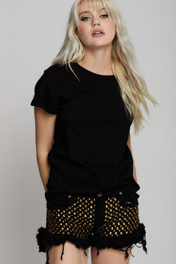 recycled karma Black Fitted Tee