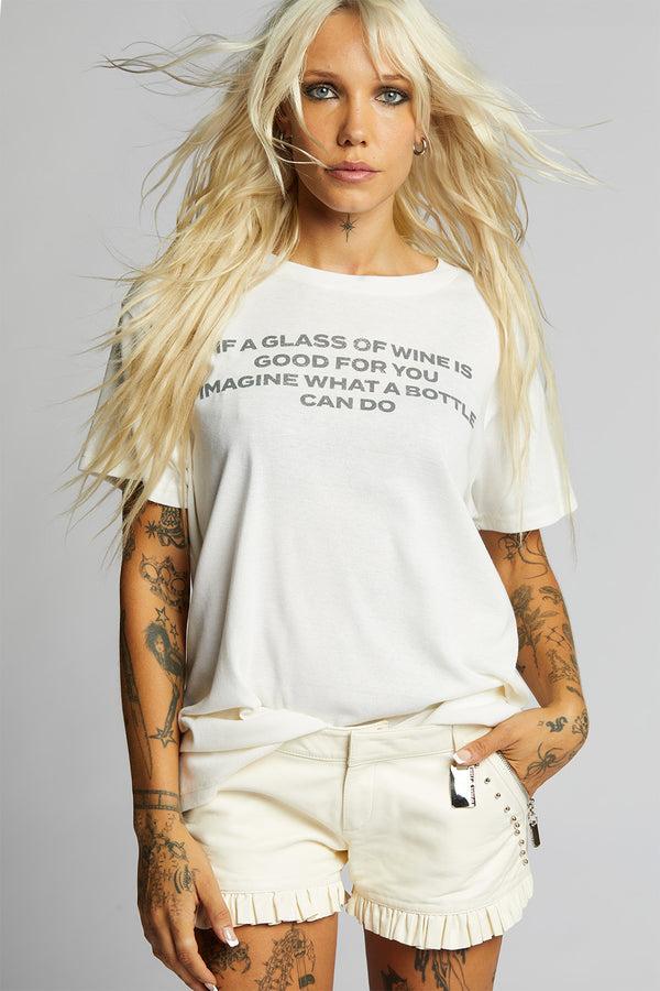 Recycled Karma Bottle Of Wine Unisex Statement Tee