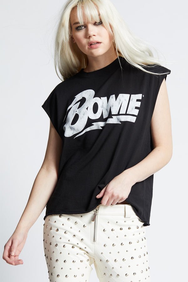 Recycled Karma Bowie Cut Off Sleeve Tee