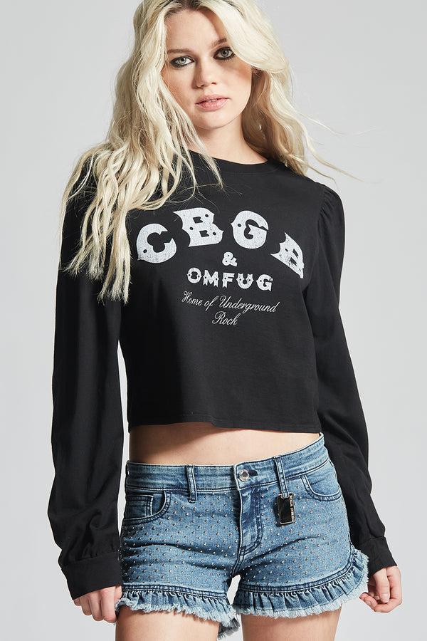 Recycled Karma CBGB & OMFUG Rock Puff Sleeve