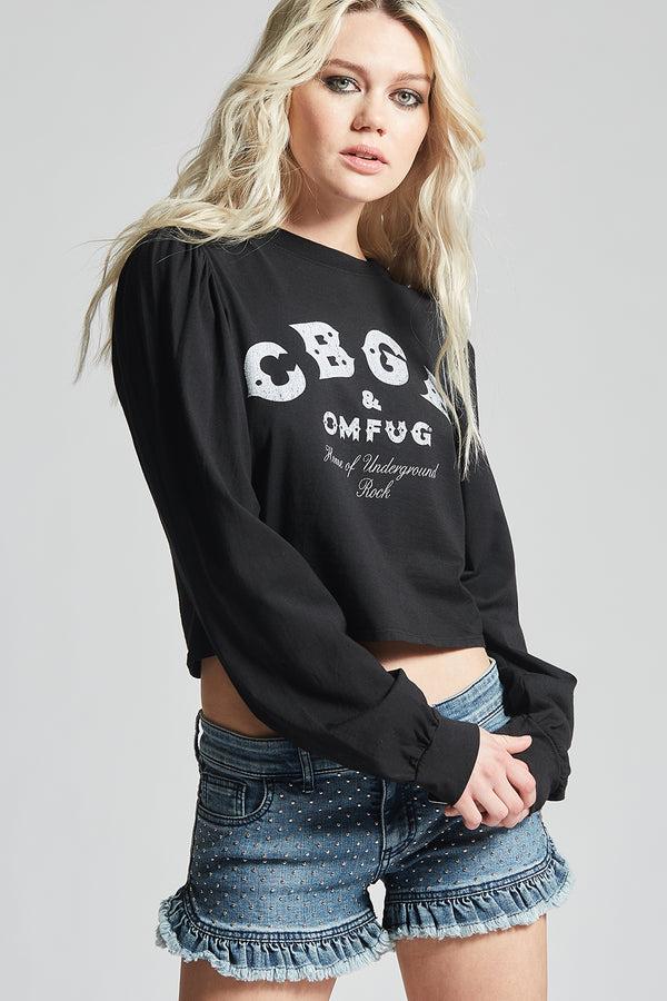 Recycled Karma CBGB & OMFUG Rock Puff Sleeve