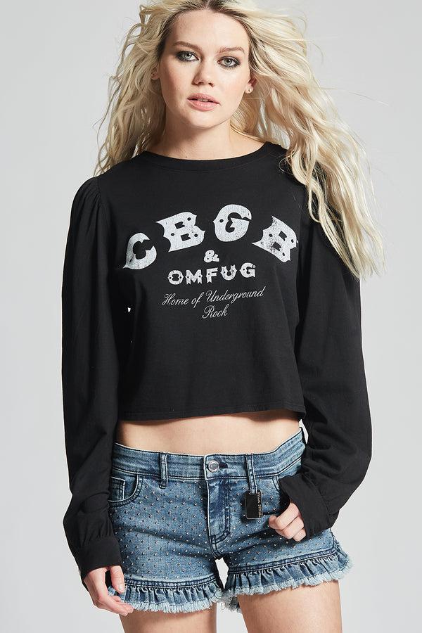 recycled karma CBGB & OMFUG Rock Puff Sleeve