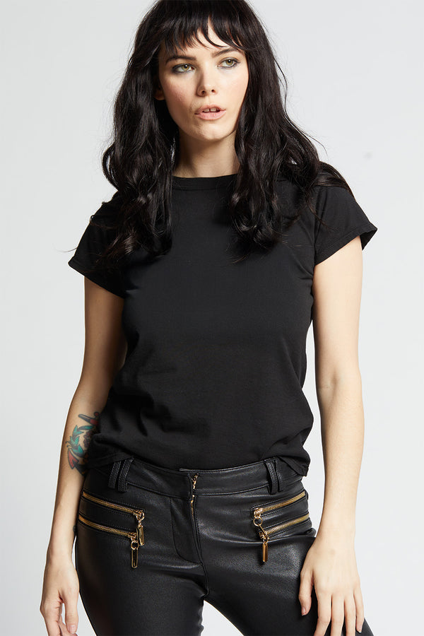 Recycled Karma Classic Plain Black Baby Tee