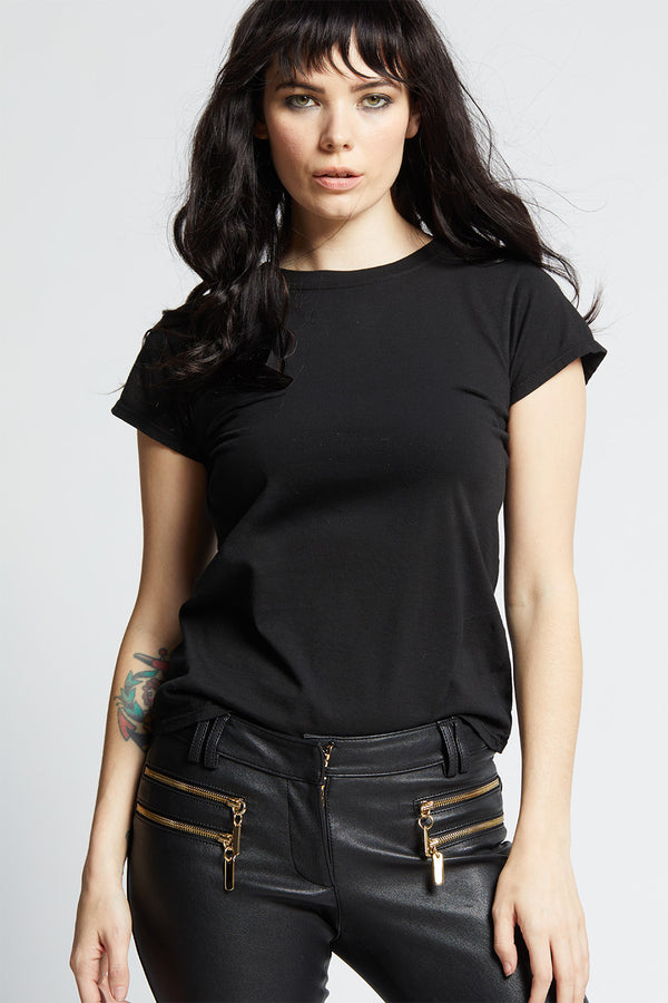 recycled karma Classic Plain Black Baby Tee