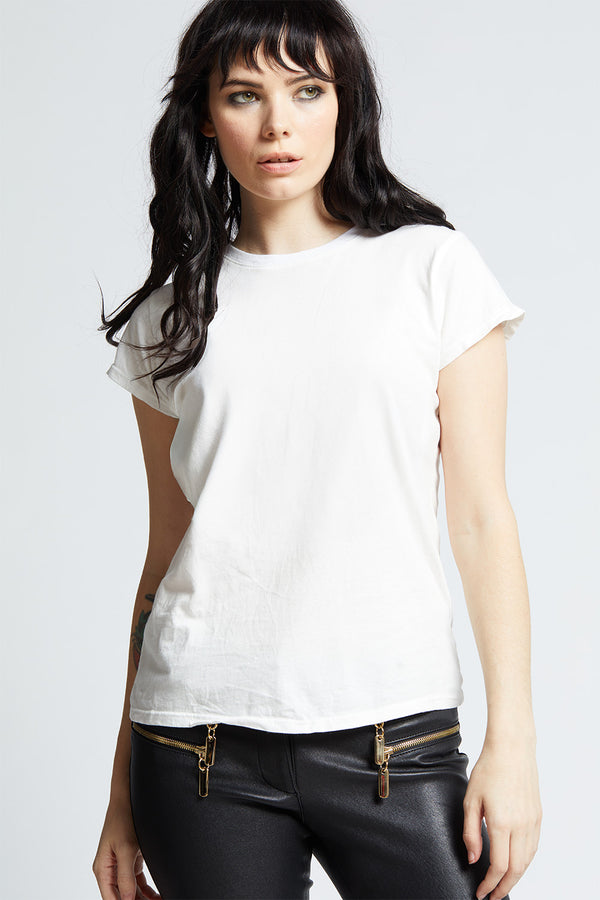 Recycled Karma Classic Plain White Baby Tee