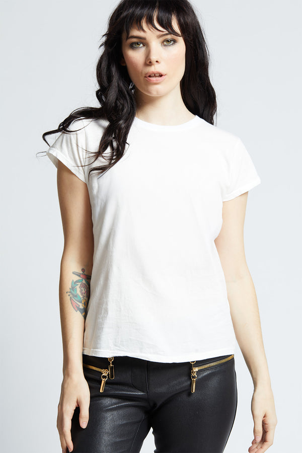 recycled karma Classic Plain White Baby Tee