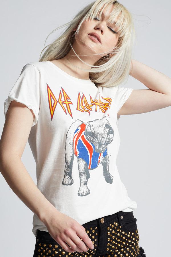 Recycled Karma Def Leppard Bulldog Graphic Tee