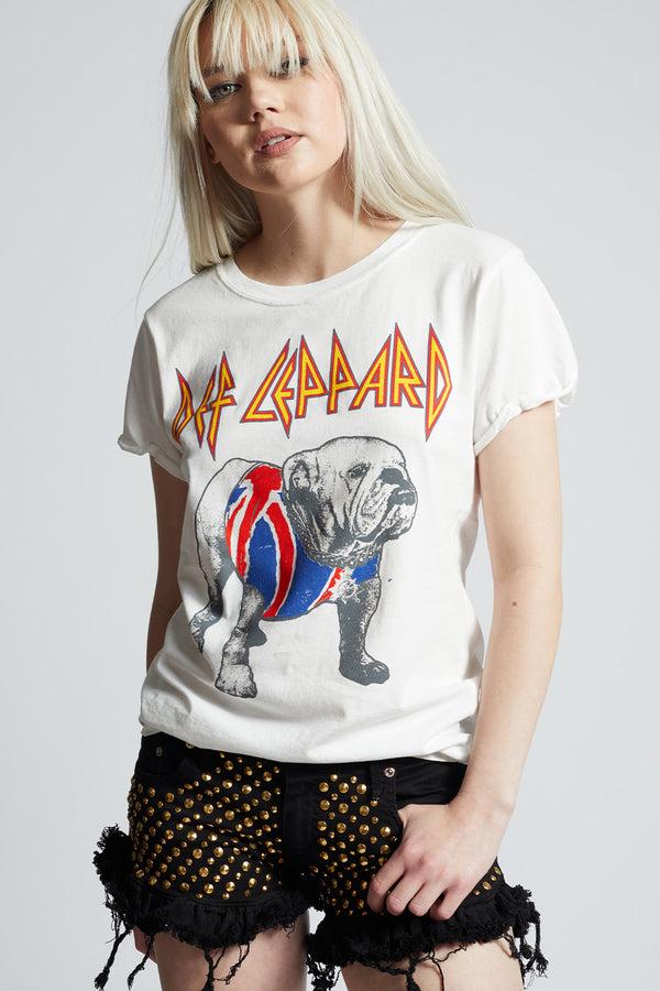 Recycled Karma Def Leppard Bulldog Graphic Tee