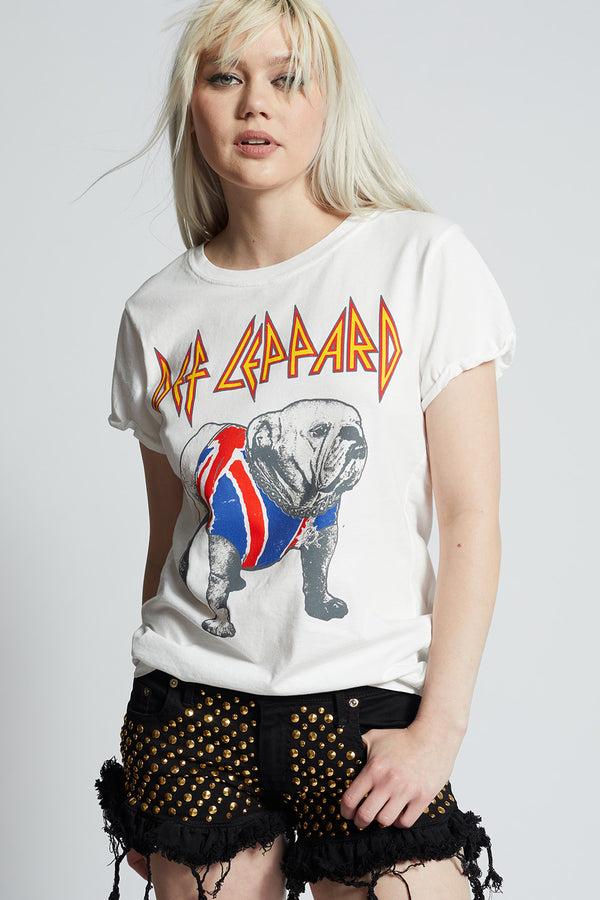 recycled karma Def Leppard Bulldog Graphic Tee