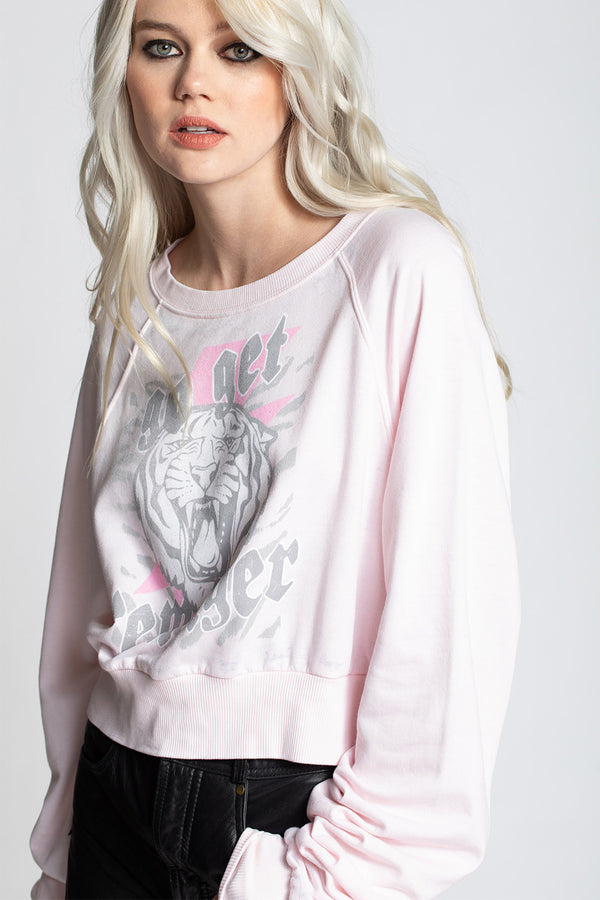 Recycled Karma Go Get ’Em Tiger Cropped Sweatshirt
