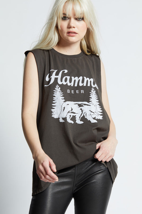 recycled karma Hamm's Vintage Graphic Muscle Tank