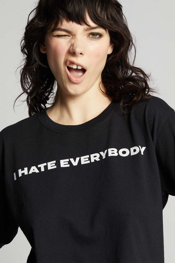 Recycled Karma I Hate Everybody Black Cropped Tee