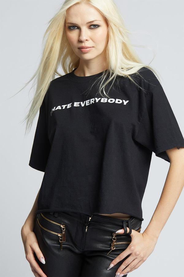 Recycled Karma I Hate Everybody Black Cropped Tee