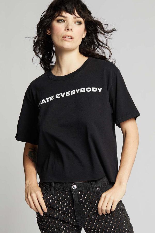 Recycled Karma I Hate Everybody Black Cropped Tee