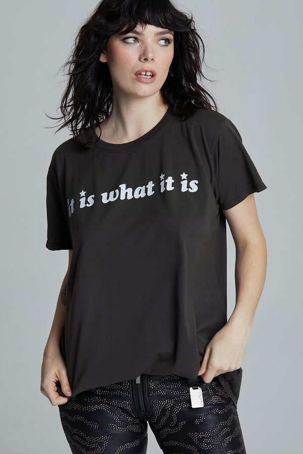 Recycled Karma It Is What It Is Unisex Black Tee