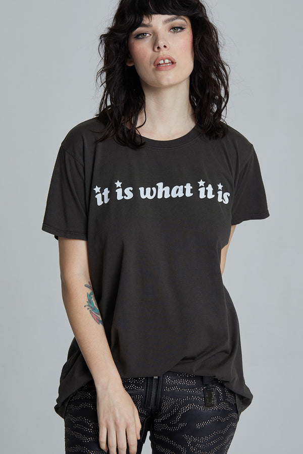 recycled karma It Is What It Is Unisex Black Tee