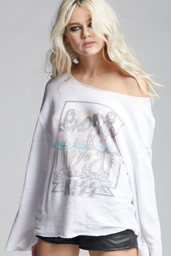Recycled Karma KISS Love Gun Bell Sleeve Top