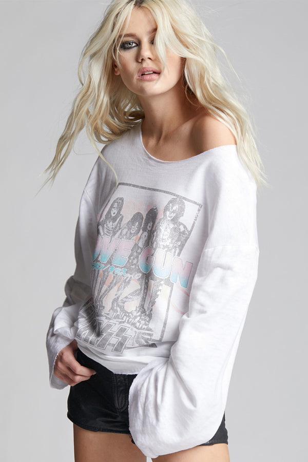 recycled karma KISS Love Gun Bell Sleeve Top