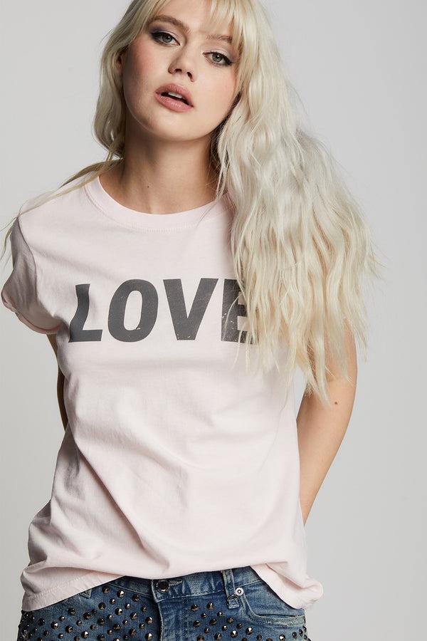 Recycled Karma Love Pink Minimalist Statement Tee