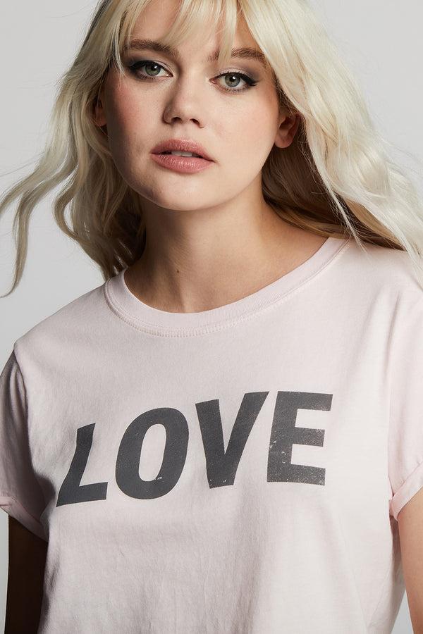Recycled Karma Love Pink Minimalist Statement Tee