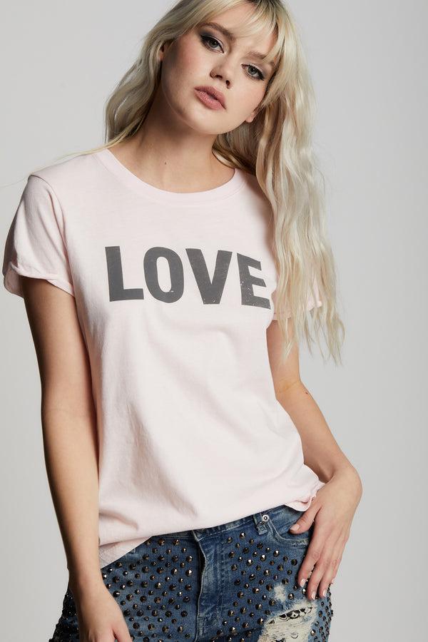 recycled karma Love Pink Minimalist Statement Tee